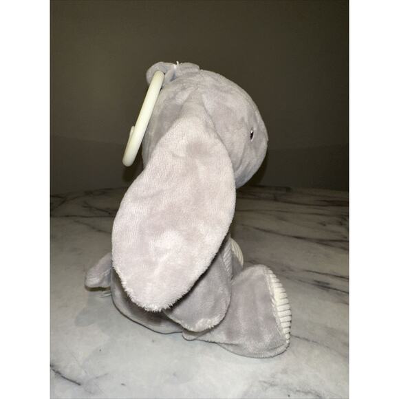 Kellytoy Baby Plush Soft Bunny Rabbit Crinkle Rattle Toy Clip Gray & Pink 10" - Picture 2 of 7